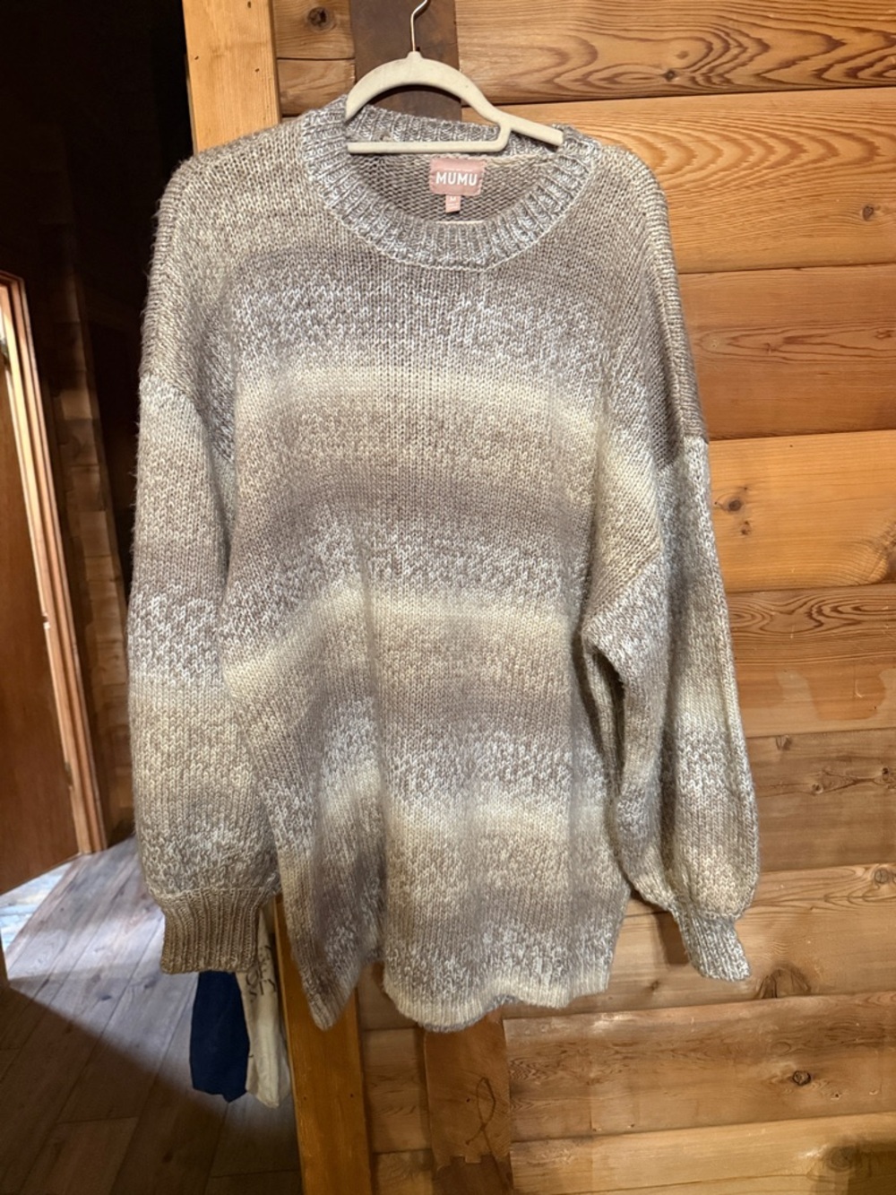 Show Me Your MuMu Cream and Taupe Striped Knit Sweater
